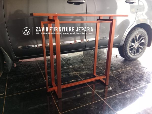 desain kaki meja konsul stainless rose gold terbaru