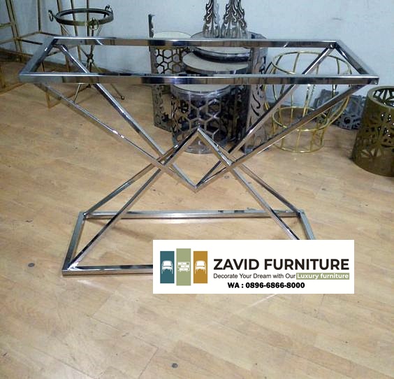 kaki meja konsul stainless bentuk pyramida
