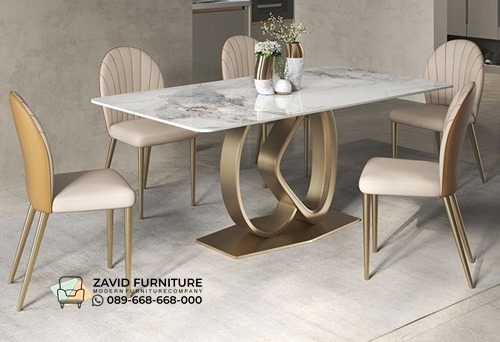Meja Makan Stainless Gold Paling Trend